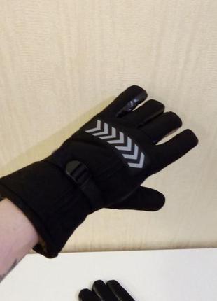 Рукавиці перчатки утеплені зі світловідрадним значком.3 фото