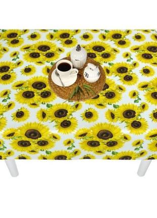 Скатерть тефлоновая водоотталкивающая хлопковая подсолнухи