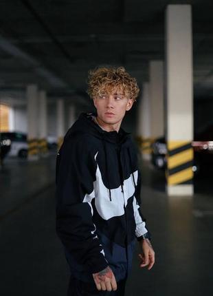 Ветровка nike swoosh оригінальна якість чорна, стильна s, m, l, xl, xxl4 фото