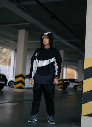 Ветровка nike City swoosh оригінальна якість чорна, стильна s, m, l, xl, xxl