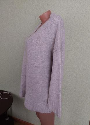 Пуловер серый теплый свитер h&amp;m с шерстью и альпакой4 фото