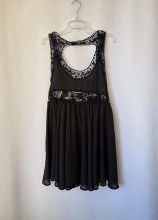 Коротка сукня грайлива з відкритою спиною чорна пляжна liquorish asos напівпрозора8 фото