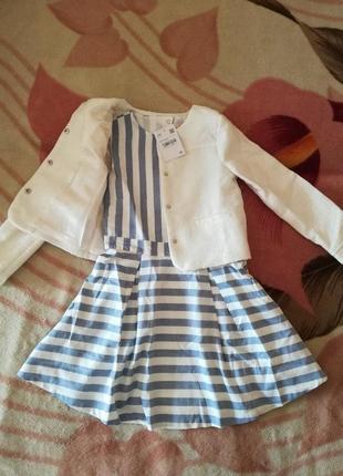 Новый нарядный набор платье жакет р.122-128 из коллекции premium от c&a
