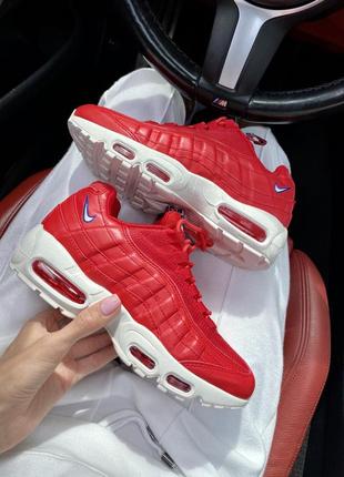 Женские кроссовки nike air max 95 red white / smb