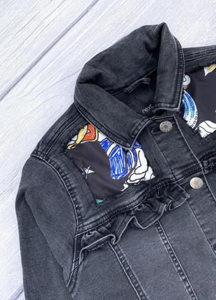 Джинсовая куртка с рисунком, джинсовая куртка микки маус4 фото