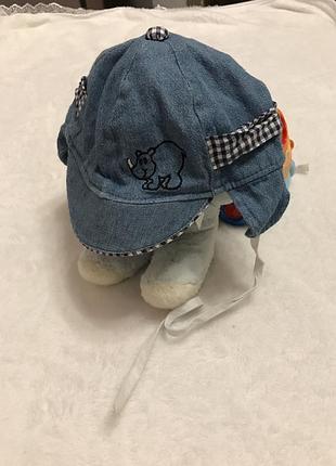 Кепка 52 розмір з козирком,панамка джинсова,картуз бавовна,кепі з вушками на зав‘язках,блейзер подвійний