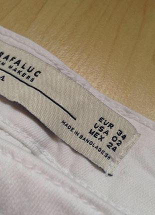 Белые скини джинсы с потертостями на завышенной талии zara4 фото