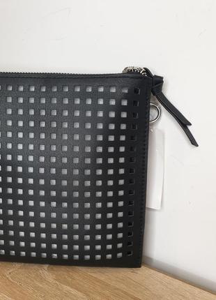 Стильная минималистичная кожаная сумка c&amp;a клатч косметичка без цепочки9 фото