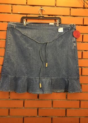 Тонка стрейчева джинсова спідниця  kikit jeans 58 р.