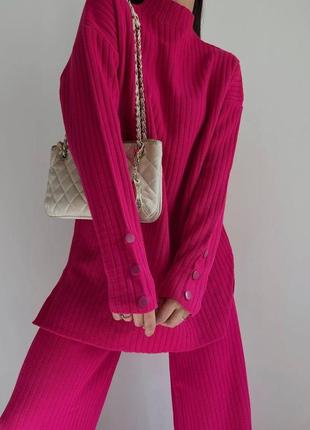 Комфортный костюм, р.уни, акрил и шерсть, розовый4 фото
