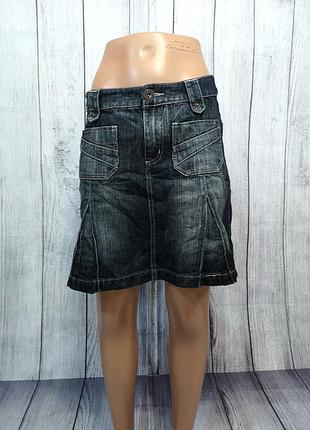Юбка мини street one, джинсовая, отл сост!