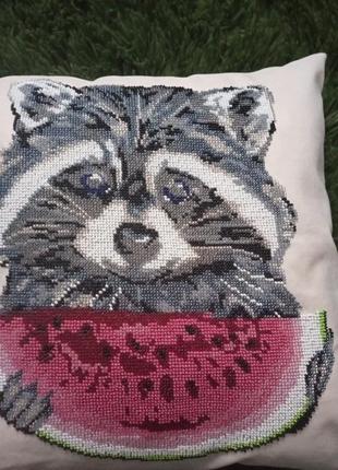 Ручная работа, декоративная подушка "херсонский енот"