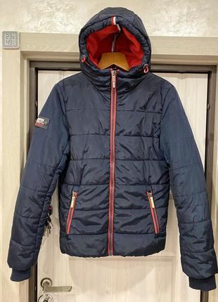 Куртка superdry men's polar puffer jacket, blue (navy/red26s), m/48 оригинал