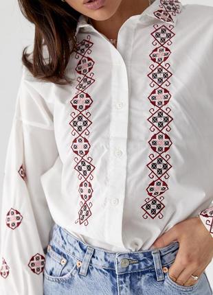 Женская вышиванка, украшенная вышивкой, женская вышиванка, рубашка с вышивкой, блуза с вышивкой, вышитая рубашка, рукава с цветами.5 фото