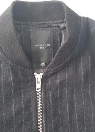 Бомбер черный в полоску , мужской