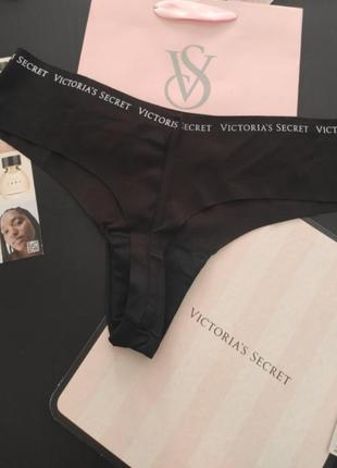 Безшовні трусики стринги тонги р.с лого victoria's secret виктория сикрет вікторія сікрет оригінал4 фото