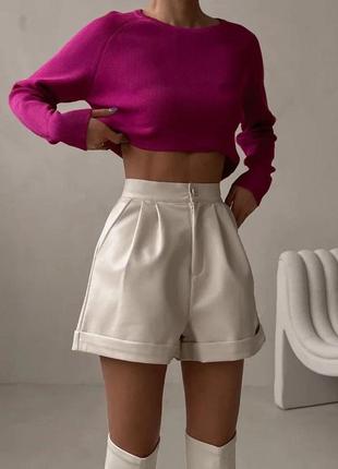 Женские шорты эко кожа