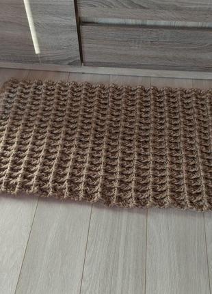 Небольшой плетеный коврик. маленький джутовый ковер. ковер для ванной комнаты.