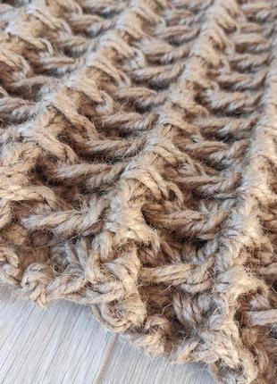 Килим доріжка із джуту. плетений прямокутний килимок. в'язаний килим.