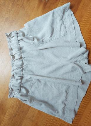 Льняные шорты, летние свет бежевые шорты с карманами h&amp;m2 фото
