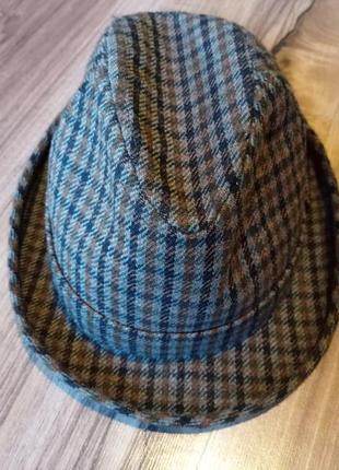 Винтажная шляпа шерсть шляпа фетровая клетка 57 см diezi