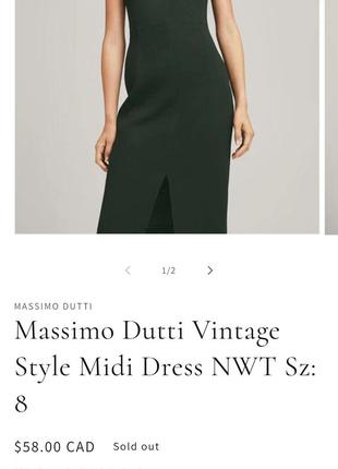 Люксовое миди платье в винтажном стиле вискоза+wool massimo dutti