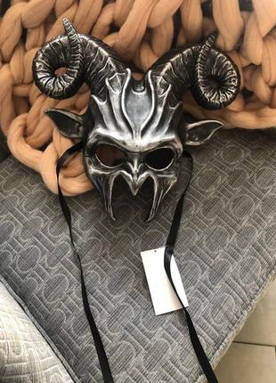 Готическая маска новая, демон с рогами, в стиле стимпанк, для фотосета, карнавала4 фото