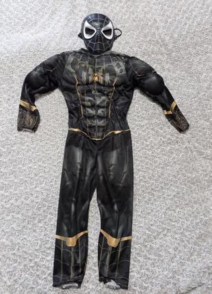 Карнавальный костюм черный человек паук 3d 5-6 лет