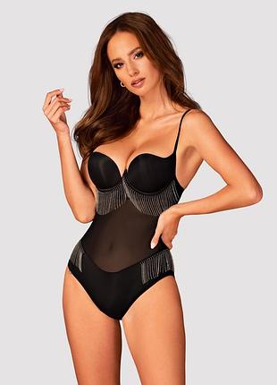 Milladis body obsessive чорне боді з прикрасами з чашками