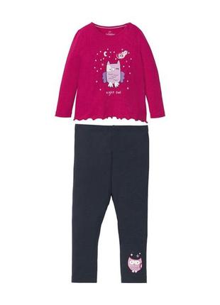 Пижама хлопковая для девочки lupilu 307061 98 см, 104 см малиновый 72778