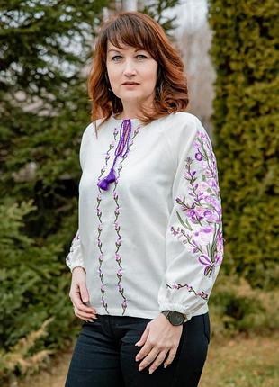 ✅вишиванка жіноча, молочна