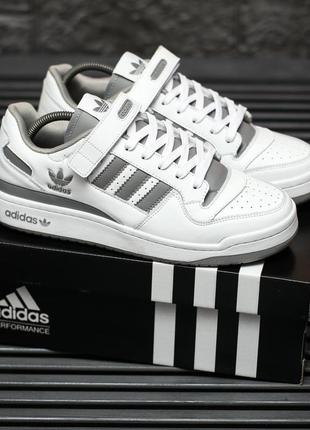 Мужские кроссовки adidas forum white grey