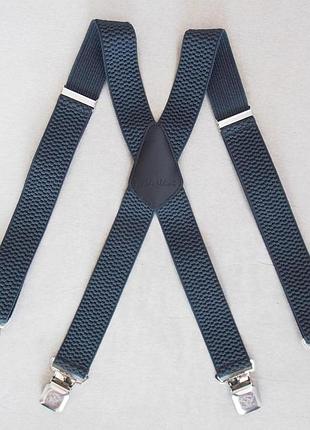 Широкі чоловічі підтяжки сірі paolo udini