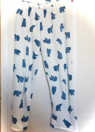 Штаны пижамные для дома с принтом медведи3 фото