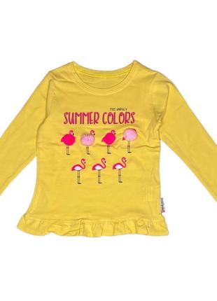 Реглан фламінго в жовтому кольорі для дівчинки арт.5851