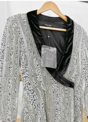 Платье-пиджак с вышивкой бисером3 фото