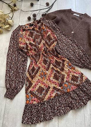 Стильна віскозна сукня міді міні некст у квітковий принт