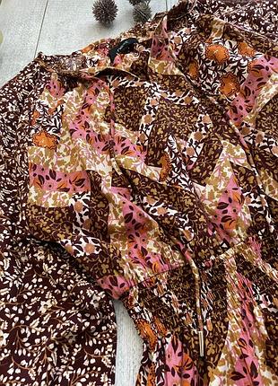 Стильна віскозна сукня міді міні некст у квітковий принт