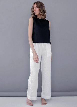 Брюки льняные летние  белые