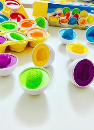 Набір яєць у лотку 12 шт 3d сортер монтессорі фрукти й овочі3 фото