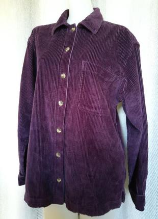 100% вельвет хлопок женская брендовая вельветовая рубашка оверсайз бренда l.l.bean.натуральная