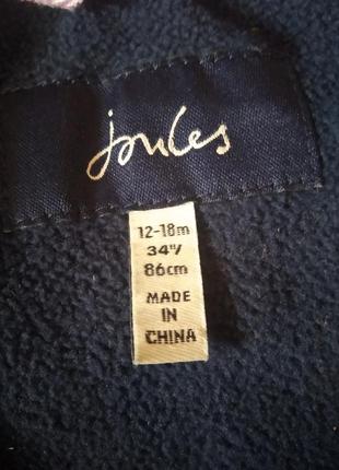 Стеганая курточка с забавными ушками на флисе бренда joules u9 12-18 eur 86-927 фото