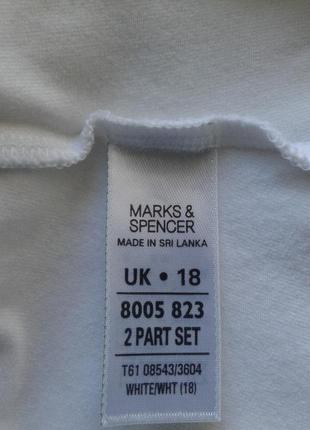 Белоснежная короткая хлопковая майка на тонких бретелях marks&spencer батал3 фото