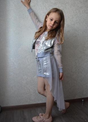 Шикарный нарядный праздничный костюм набор на девочку1 фото