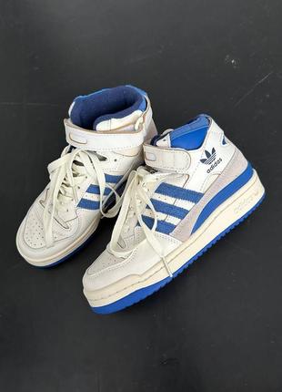 Кроссовки adidas forum high cream blue grey5 фото