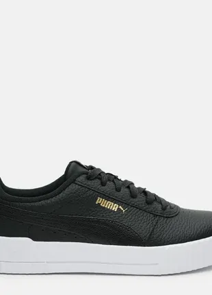 Чорні шкіряні жіночі низькі кеди puma carina lux l скікерси кросівки пума натуральна шкіра5 фото