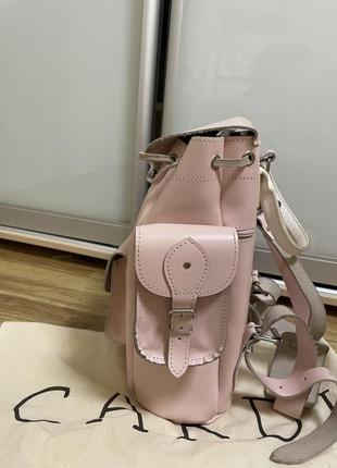 Рюкзак cardi із натуральної шкіри, біло-рожевий.2 фото