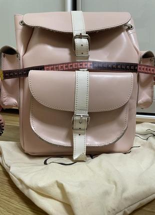 Рюкзак cardi із натуральної шкіри, біло-рожевий.7 фото