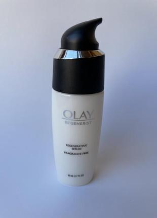 Зволожуючий крем для обличчя olay, відновлююча сироватка regenerist