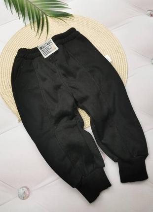Штани утеплені unsuitable 80 - 130 см трикотажні універсальні брюки з хутром на манжетах2 фото